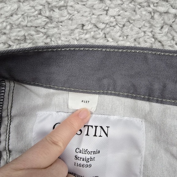 Gustin Pants Men 33 (Fits 30x32) Gray Straight Button Fly Twill Five Pocket READ - Picture 7 of 15